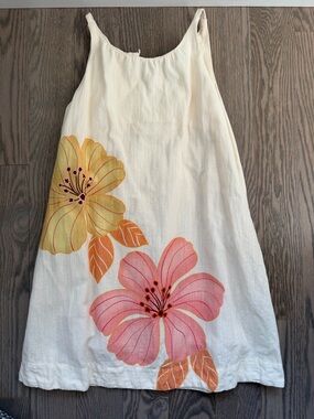 Zara Cream Sleeveless Linen-Blend Top